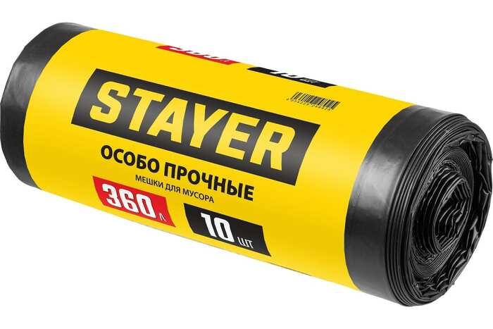 картинка Мешки мусорные 360 л, 10 шт строительные особопрочные  STAYER Heavy Duty  39157-360 от магазина АСЯ