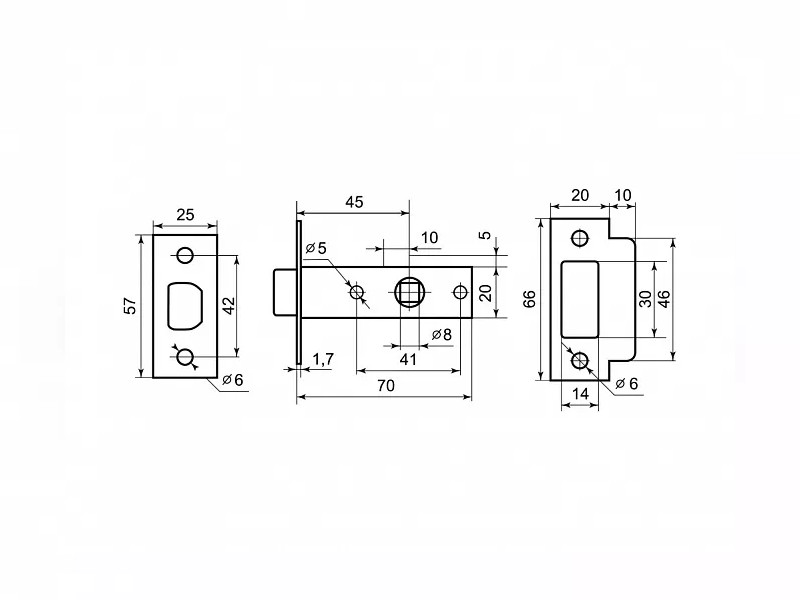 картинка Защелка межкомнатная Palladium 400 CP от магазина АСЯ