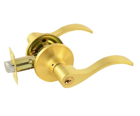 картинка Ручка защелка Нора-М НН-01 с ключом и фиксатором, матовое золото (комплект - 2шт) от магазина АСЯ