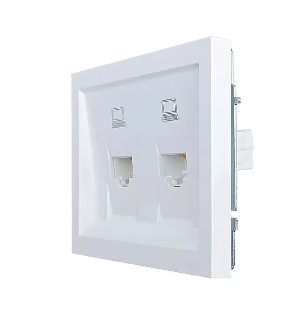 картинка Розетка компьютерная Lezard Zima 704-0288-141 2 гнезда белый от магазина АСЯ