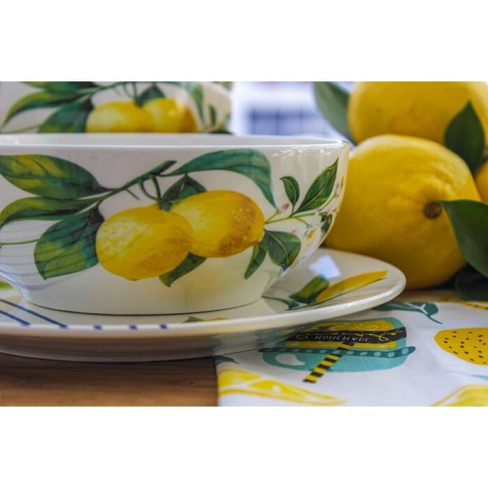 картинка Салатник керамический Доляна «Лимон», 600 мл, d=15,5 см, белый от магазина АСЯ