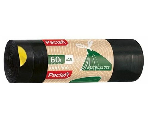 картинка Мешки для мусора с тесьмой Paclan Eco Line 60 л (15 шт.) от магазина АСЯ