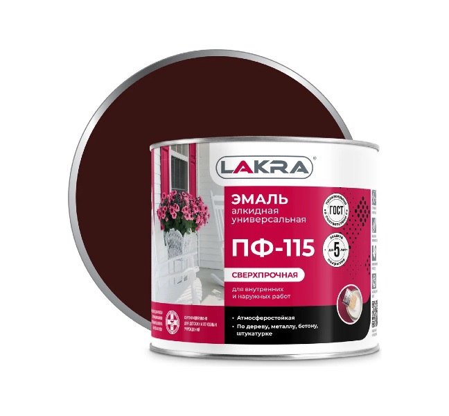 картинка Эмаль Лакра ПФ-115 2 кг шоколадно-коричневая от магазина АСЯ