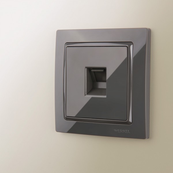 картинка Розетка Werkel Ethernet серо-коричневый WL07-RJ-45 от магазина АСЯ