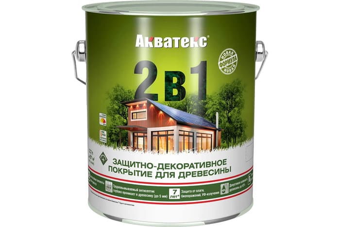 картинка Защитно-декоративное покрытие для дерева Акватекс 2 в 1 полуматовое, 2.7 л, рябина от магазина АСЯ