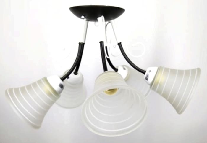 картинка Светильник потолочный E27 5х60W, черный+белый, AU1621/5 BK+WH от магазина АСЯ