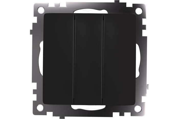 картинка Выключатель 3-клавишный STEKKER (механизм), gls10-7108-05, 250v, 10а, Катрин, черный, 49172 от магазина АСЯ