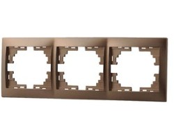 картинка Рамка 3-местная горизонтальная светло-коричневый перламутр без вставки 701-3100-148 от магазина АСЯ