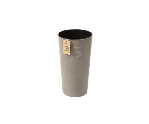 картинка Горшок Lamela Lilia Эко Джуто пластиковый с вкладышем серый бетон 250х460 мм 840-27 от магазина АСЯ