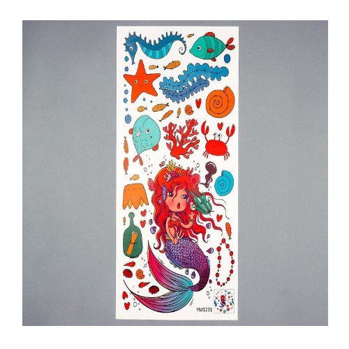картинка Наклейка пластик интерьерная цветная "Русалочка и подводный мир" 25х60 см 6770318 от магазина АСЯ