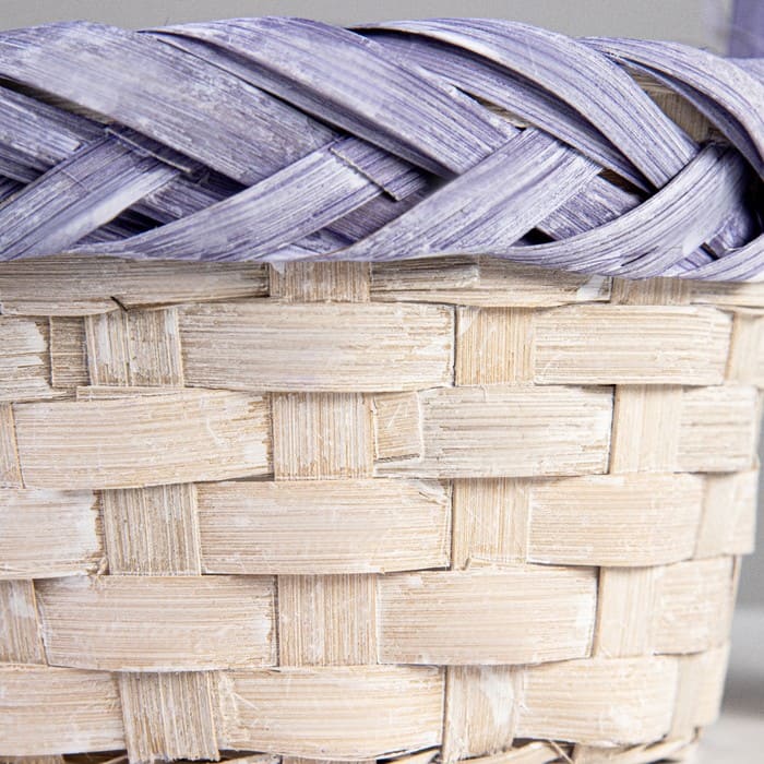 картинка Корзина плетеная (бамбук), 17х9х30см, белая-фиолетовая, 10088043 от магазина АСЯ