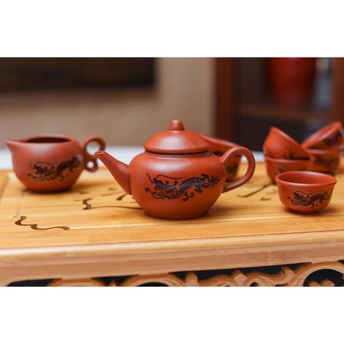 картинка Набор для чайной церемонии керамический «Дракон», 10 предметов, 8 персон от магазина АСЯ