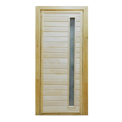 картинка Дверь для бани 180х70 см Тип-2,3,5 со стеклом, липа от магазина АСЯ