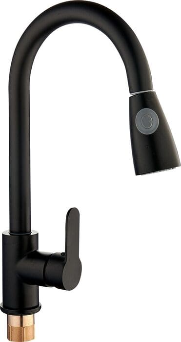 картинка Смеситель для кухни I-TECH, SCORPIO 40, однорычажный, с выдвижной лейкой, чёрный, гайка от магазина АСЯ