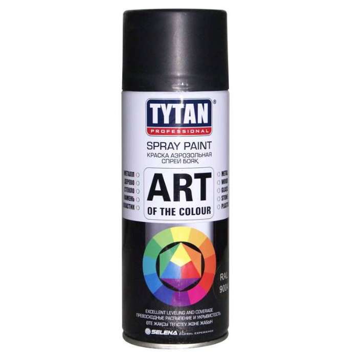 картинка Краска аэрозольная черная матовая 9004 Tytan Professional 400 мл от магазина АСЯ
