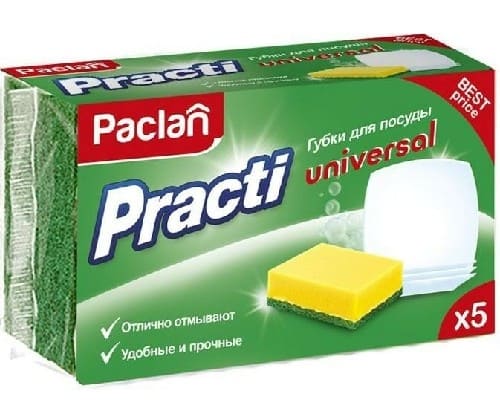 картинка Губки для посуды Paclan Practi Universa 5 шт от магазина АСЯ