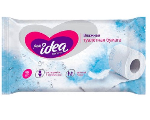 картинка Туалетная бумага влажная  Fresh idea растворяющаяся, 40 шт от магазина АСЯ