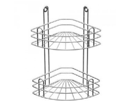 картинка Полка для ванной угловая 2-х ярусная радиальная глубокая от магазина АСЯ