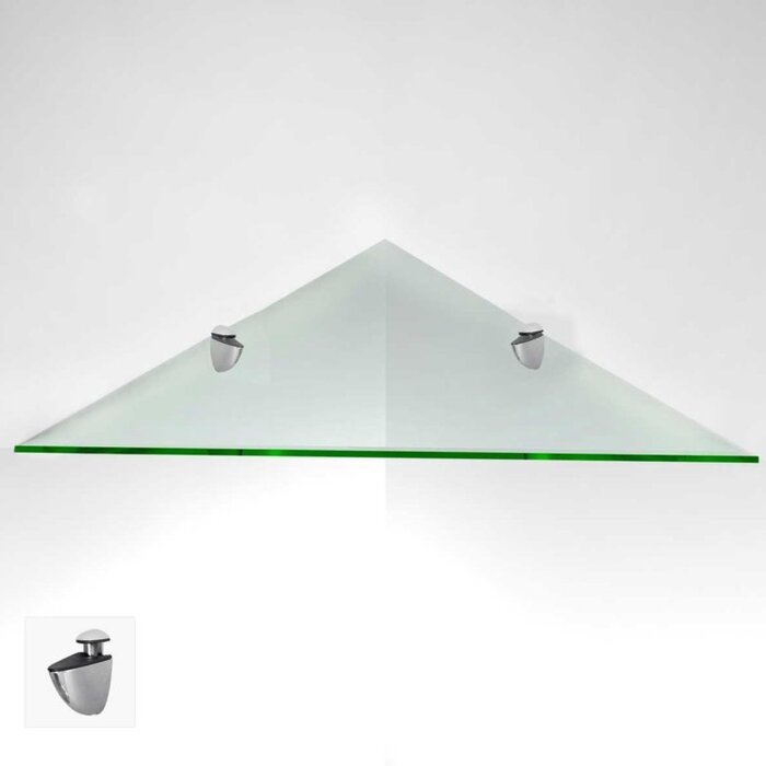 картинка Полка стеклянная угловая, прозрачная 25х25 см от магазина АСЯ