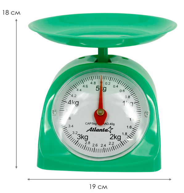 картинка Весы кухонные механические с чашей ATH-6182 (green) от магазина АСЯ