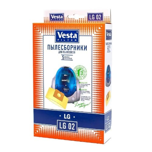 картинка Мешки-пылесборники бумажные Vesta filter LG 02 для пылесосов LG, 5 шт от магазина АСЯ