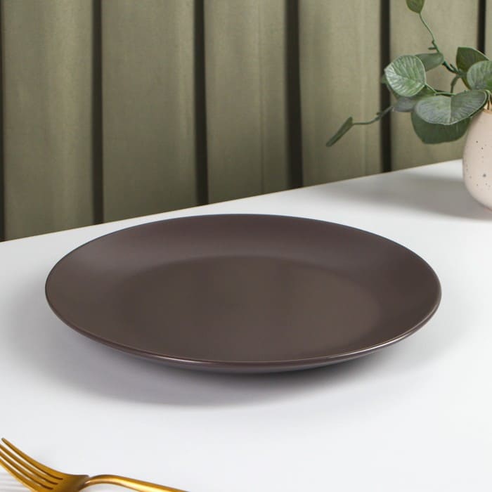 картинка Тарелка керамическая обеденная «Пастель», d=27 см, цвет коричневый, арт. 103301 от магазина АСЯ