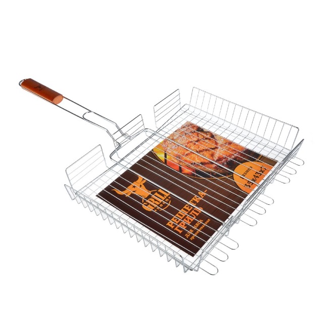 картинка Решетка-гриль GRILLBOOM 30х40х7см, хром от магазина АСЯ