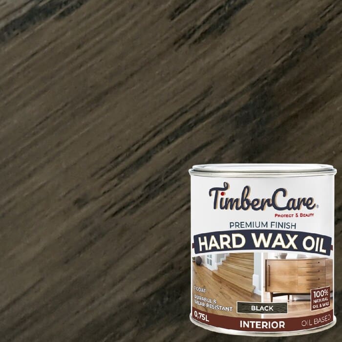 картинка Масло защитное TIMBERCARE HARD WAX OIL с твердым воском, черный 0,75л, 350064 от магазина АСЯ