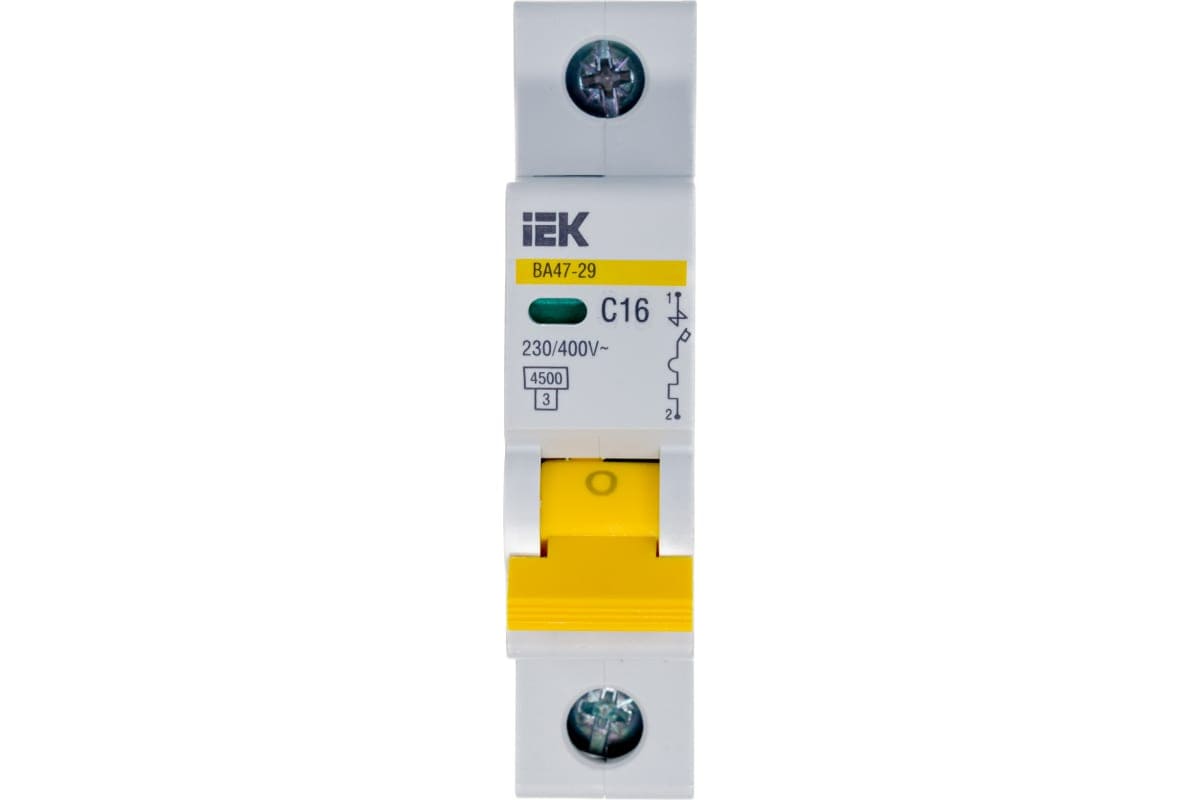 картинка Автоматический выключатель IEK ВА47-29 1ф 16А характеристика С, 4.5кА от магазина АСЯ