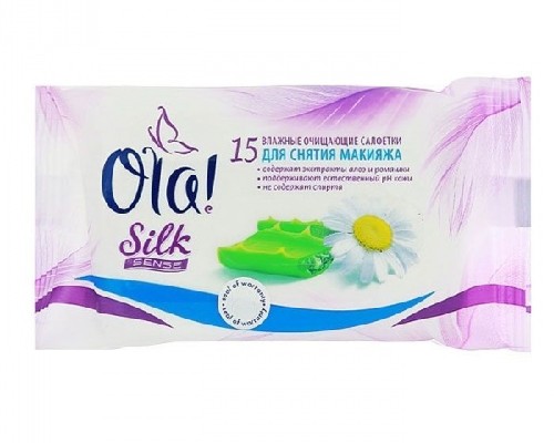 картинка Влажные салфетки для снятия макияжа 15 шт Ola! Silk Sense от магазина АСЯ