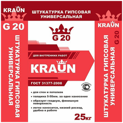 картинка Штукатурка Краун G20 гипсовая универсальная 25кг от магазина АСЯ