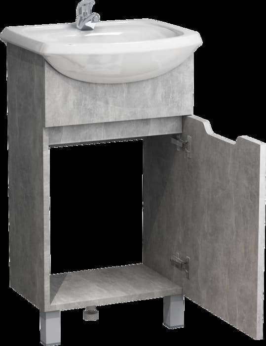 картинка Тумба Гамма 45 с умывальником Уют 45 бетон натуральный от магазина АСЯ