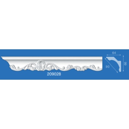 картинка Плинтус потолочный 209028 2,0м (64х66) мм от магазина АСЯ