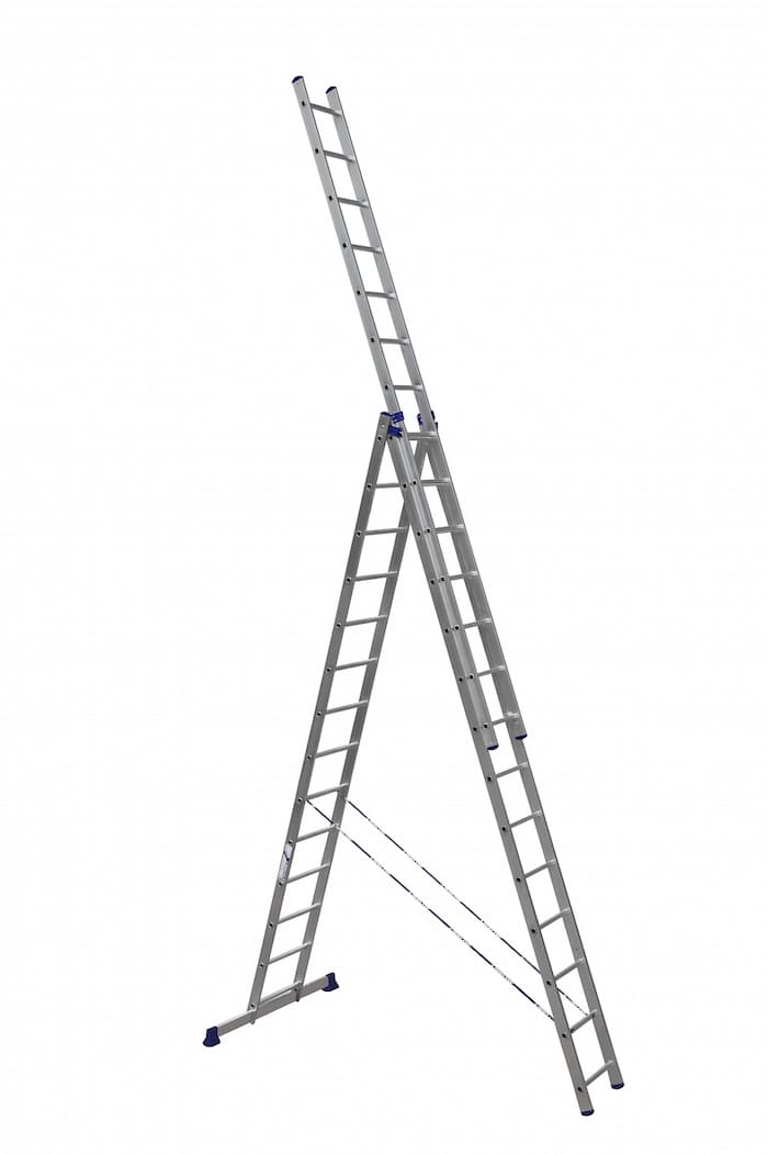 картинка Лестница-стремянка трехсекционная 3х14 Алюмет 5314 от магазина АСЯ