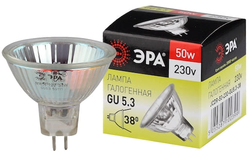 картинка Лампа галогенная ЭРА GU5.3 50W-230V-CI MR16 от магазина АСЯ