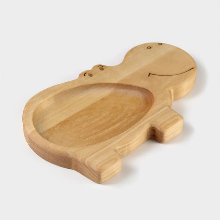 картинка Менажница - тарелка деревянная Adelica «Бегемотик», 19,5×12,5×1,8 см, берёза, 9943415 от магазина АСЯ