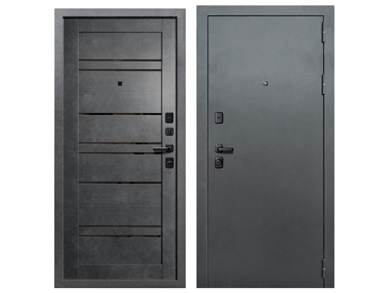 картинка Дверь входная Дуэт BARN СБ-70, правая, 860 мм Букле тёмный/ Бетон графит от магазина АСЯ