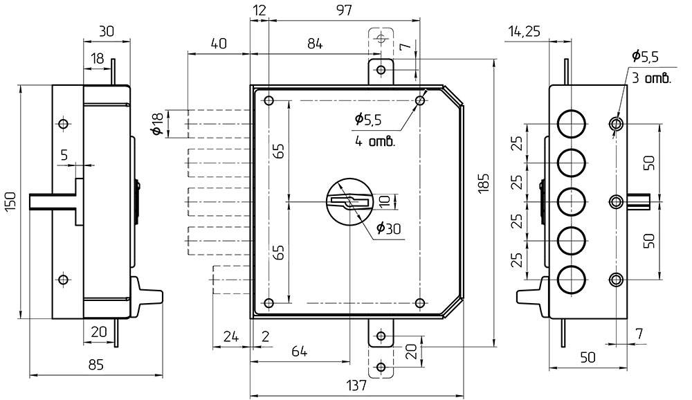 картинка Накладной замок ЗН4 032.1.1 от магазина АСЯ