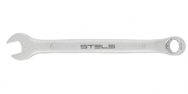 картинка Ключ комбинированный, 8 мм, CrV, матовый хром STELS 15204 от магазина АСЯ