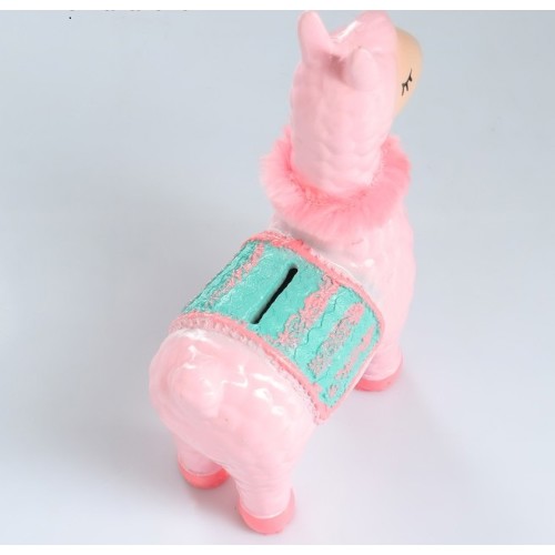 картинка Копилка "Лама с седлом нарядная" розовая, 14х7х21см 4849254 от магазина АСЯ