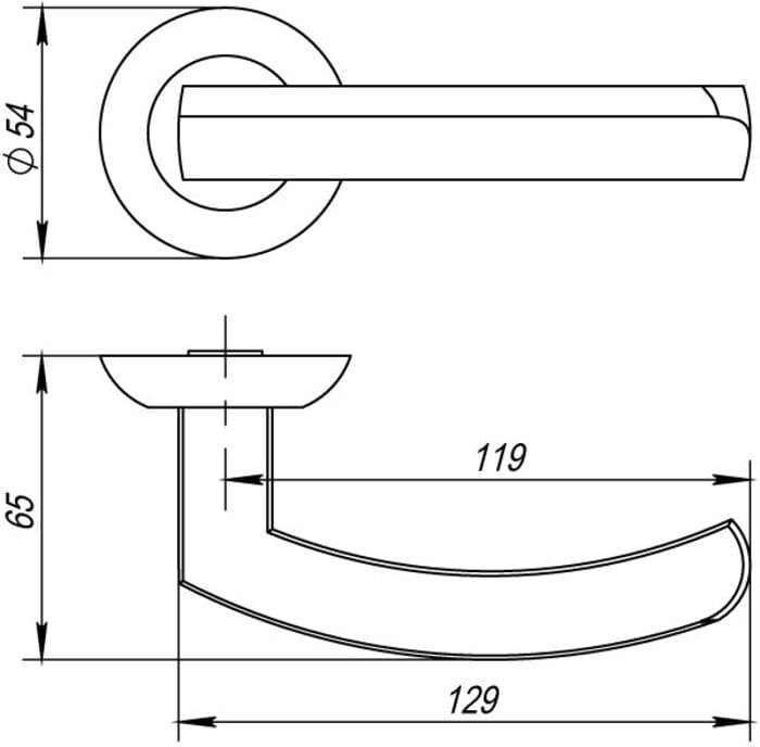 картинка Ручка раздельная ALFA 140mm CP-8 хром от магазина АСЯ