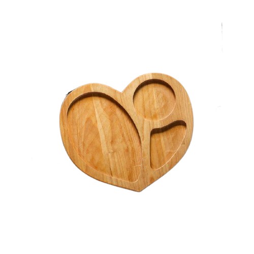 картинка Менажница «Сердце», 25×25×1,8 см, 3 ячейки, берёза, 7013316 от магазина АСЯ