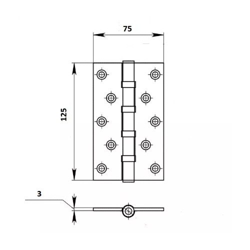 картинка Петля дверная универсальная Palladium (Палладиум) N 4BB-125 CP 125х75х3мм от магазина АСЯ