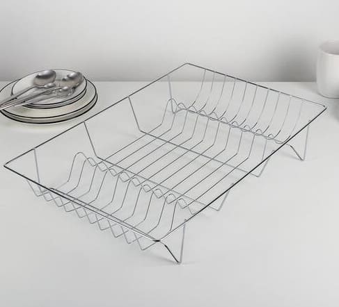 картинка Сушилка для посуды Доляна, 47,5×32×9 см, хром, 4590135 от магазина АСЯ