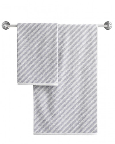 картинка Полотенце махровое Круиз зигзаг  белый, серый 50х90 см от магазина АСЯ