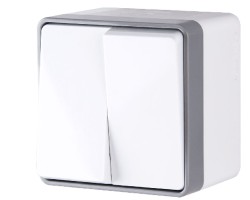 картинка Выключатель Werkel двухклавишный влагозащищенный Gallant белый WL15-03-02 от магазина АСЯ