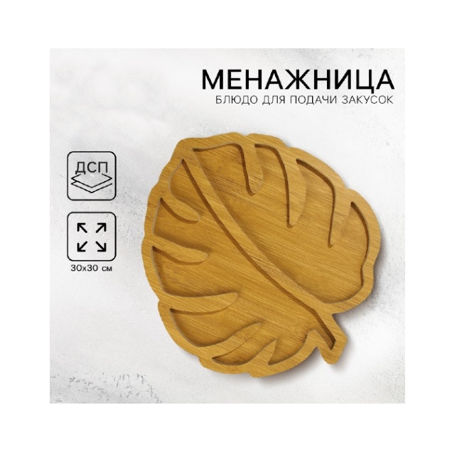 картинка Менажница «Монстера», 30х30см от магазина АСЯ
