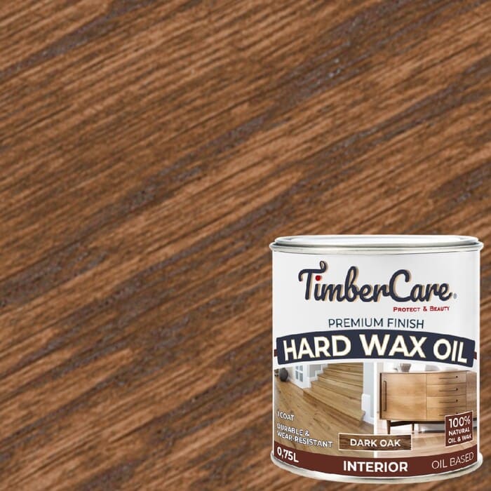 картинка Масло защитное TIMBERCARE HARD WAX OIL с твердым воском, темный дуб 0,75л, 350068 от магазина АСЯ
