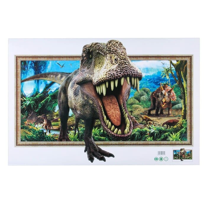 картинка Наклейка 3Д интерьерная Динозавр 90х60см, 7403481 от магазина АСЯ
