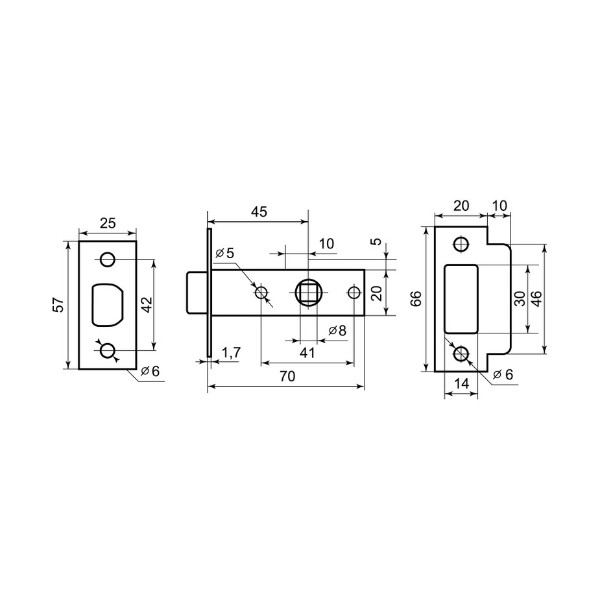 картинка Защелка межкомнатная под фиксатор Palladium 400 PN от магазина АСЯ